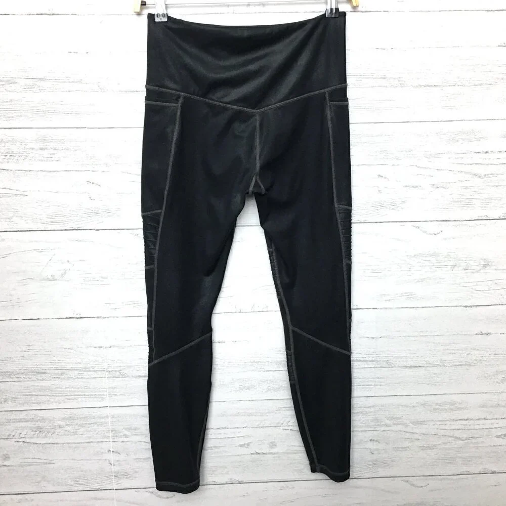 Athleta Women's Black Leggings Inclination Moto Sparkly Small length 25